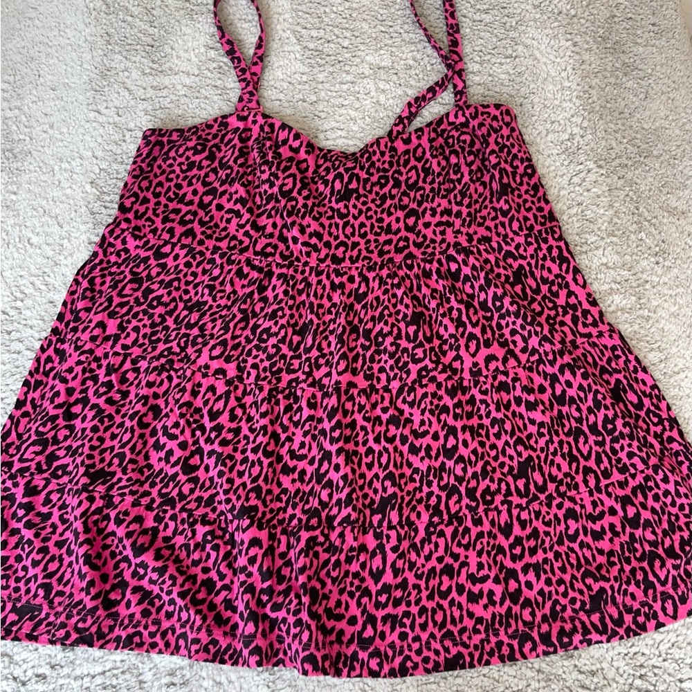 Pink Leopard Print Women's Top